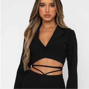 WHITE FOX BOUTIQUE Blazer Cropped Creative Director Black Size XS